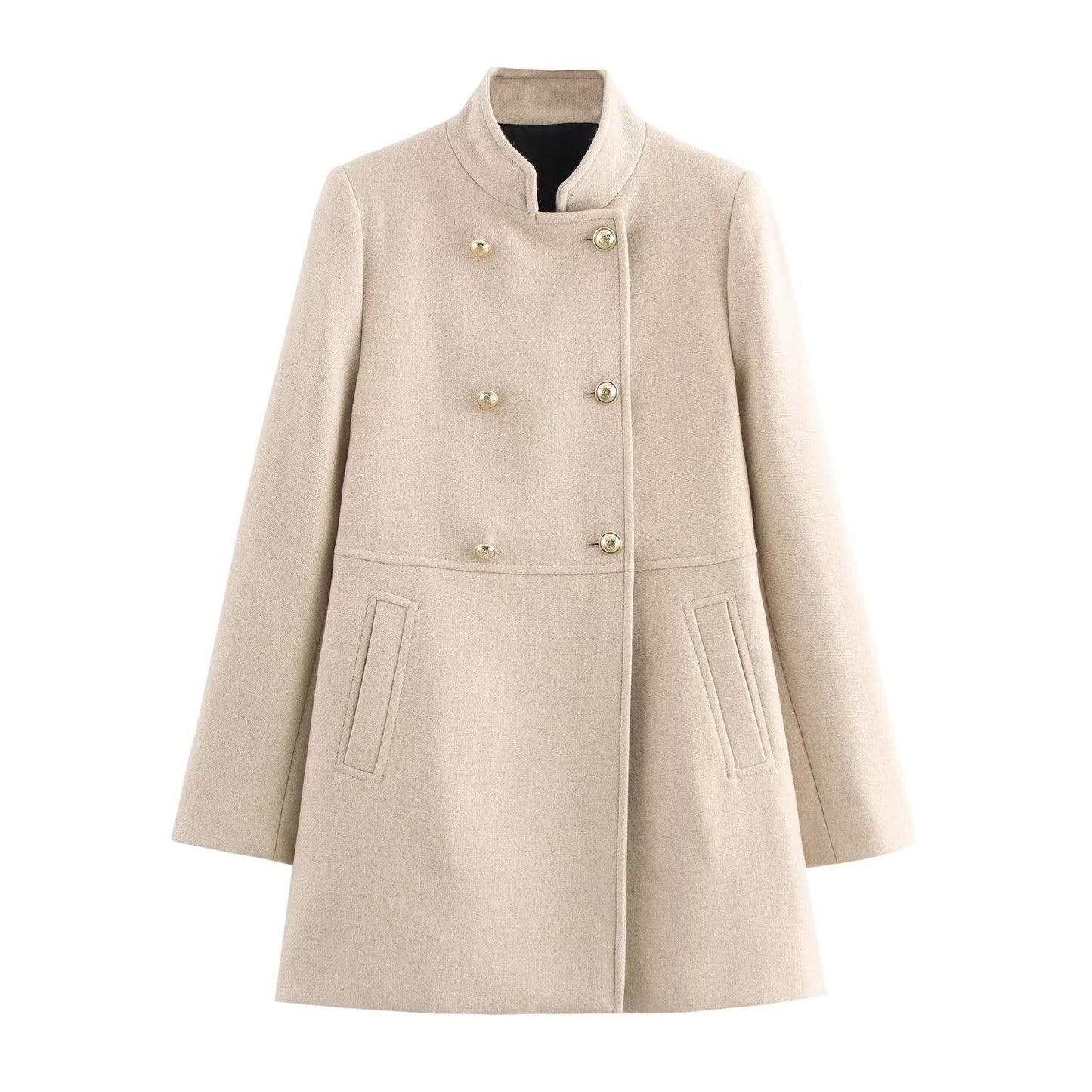 KP0026 Women's new chic Fashion Woolen Jacket Coat Vintage Long Sleeve Button-up Female Outerwear Chic Tops women's