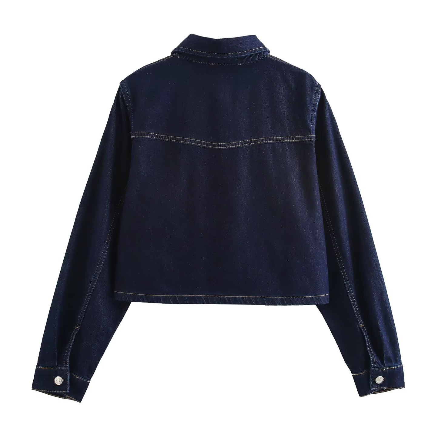 KP0060 Women 2025 New Fashion Tie-strap Denim Shirt Zipper denim shirt Loose Fitting Vintage Long Sleeve Female Chic