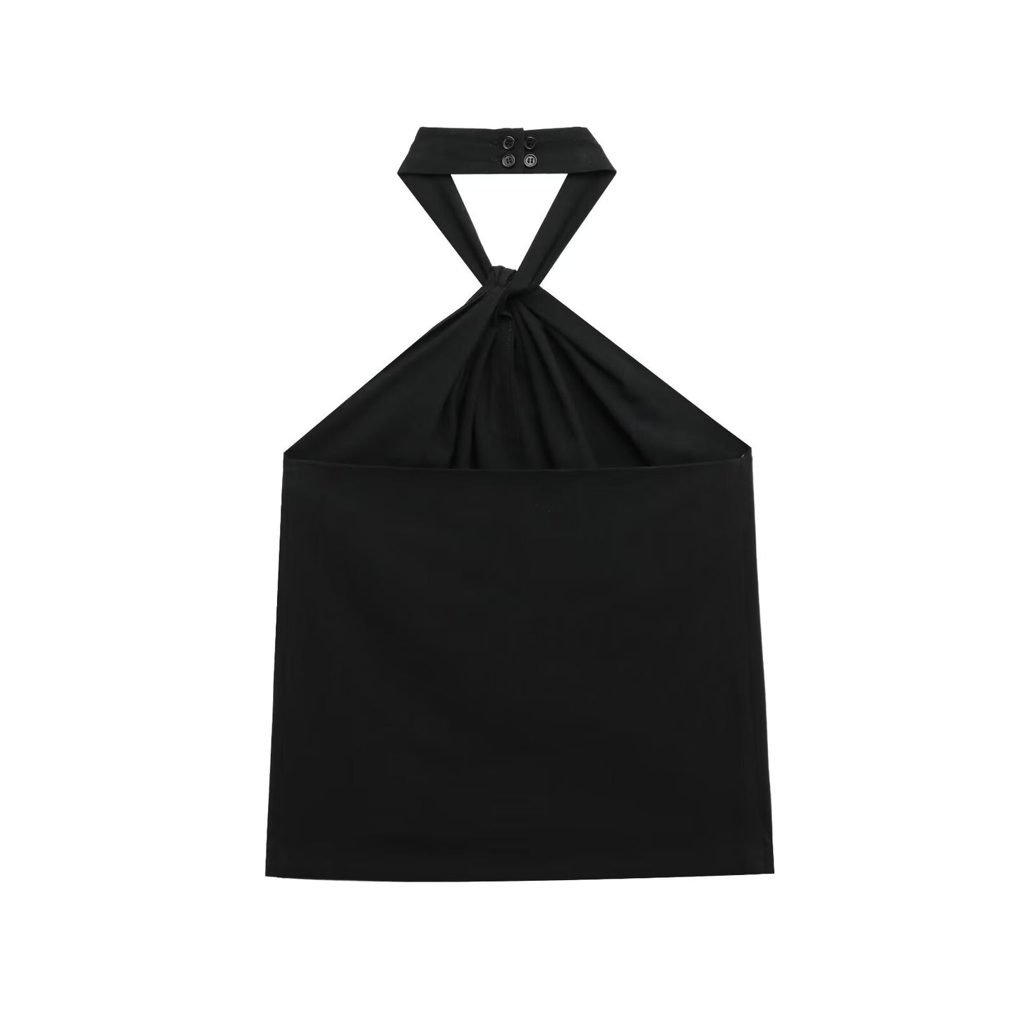 KP0092 Women 2025 New Fashion Linen Halter Twist Vest Camisole