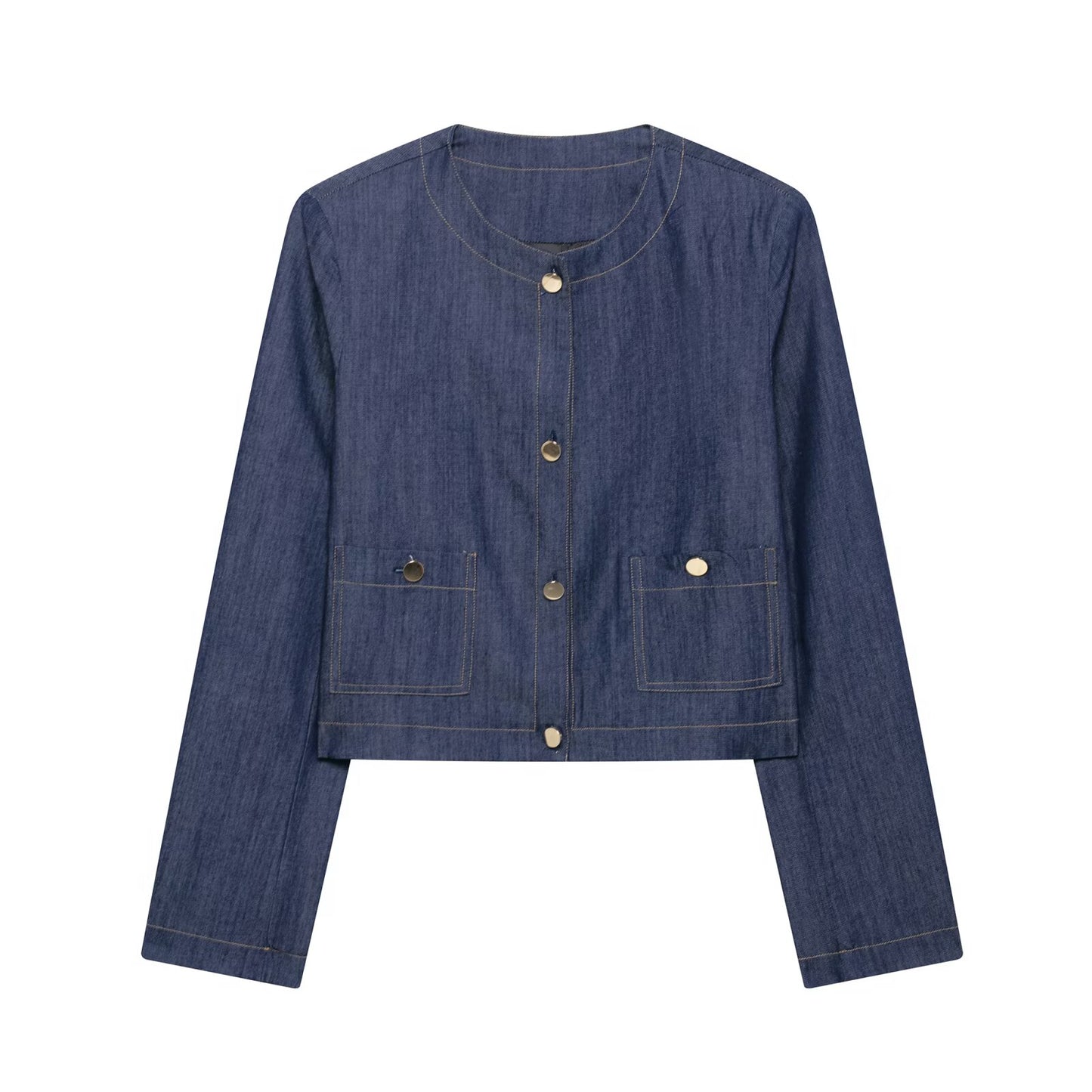 KP0117 Women 2025 New Fashion Contrast stitching short jacket