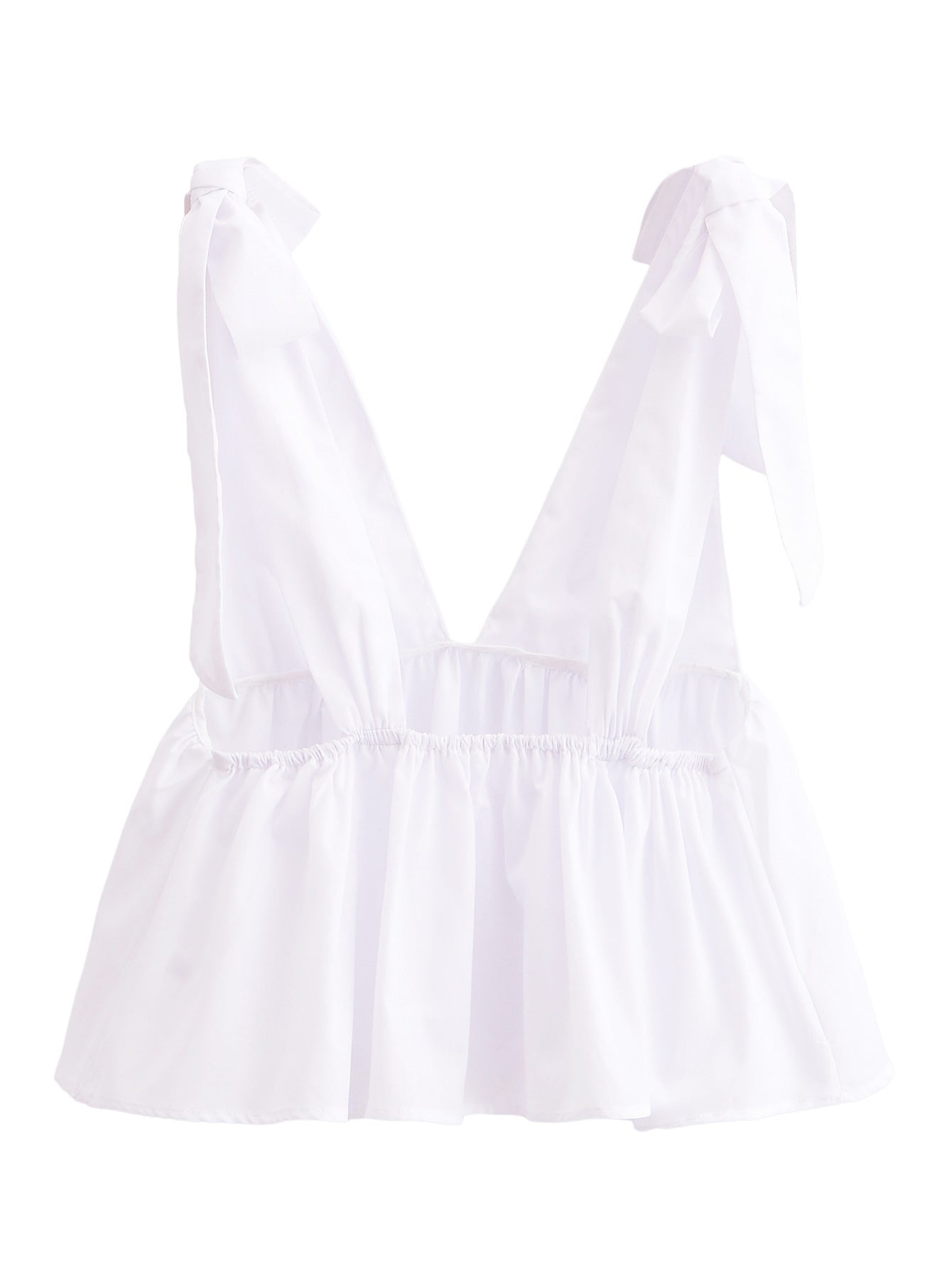 KP0063 Women 2025 New Fashion Bow Poplin Top