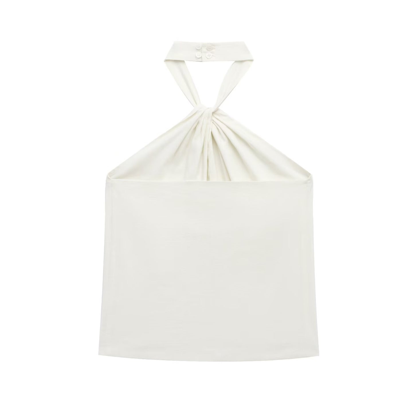 KP0091 Women 2025 New Fashion Linen Halter Twist Vest Camisole