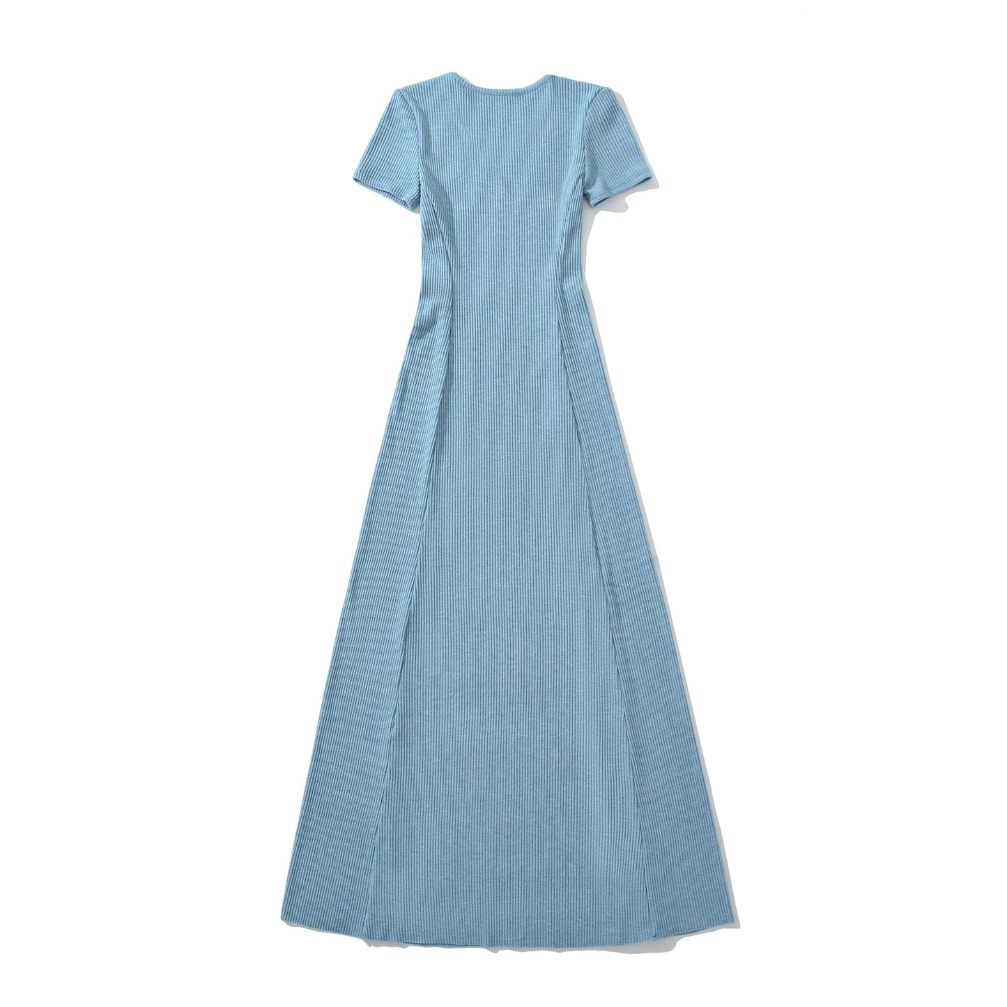 KP0210 Women's 2025 New Fashion Collar Short Sleeve Long Dress