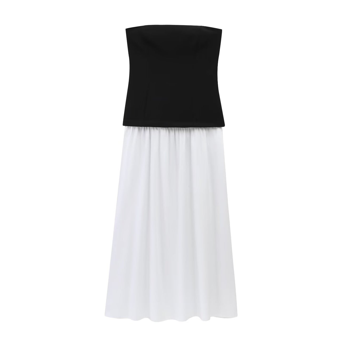 KP0096 Women 2025 New Fashion Strapless Off Shoulder Neck Midi Dress