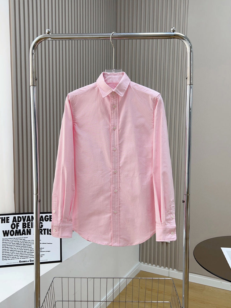 Women's New Fashion Casual Joker Loose Version Multi-color Stripes and Solid Color Long-sleeved Blouse