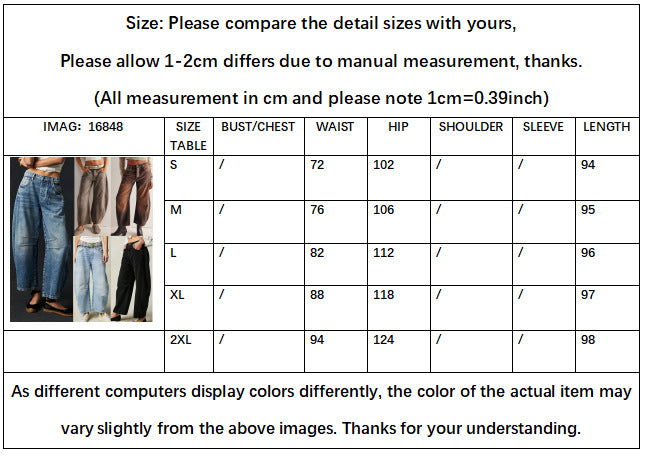 Women's New Fashion Joker Casual Loose Waist Tube Ladies Jeans