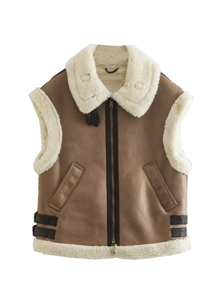 KP0088 Women 2025 New Fashion Fleece panel vest