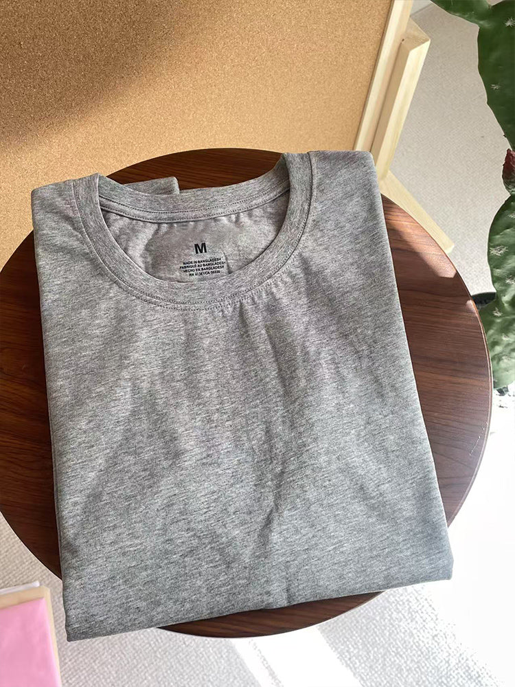 Men and women with the same new fashion and leisure Joker cotton O-neck short sleeve T-shirt