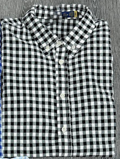 Women's New Fashion Casual Joker Loose Version Striped and Plaid Cotton Shirt Long Sleeve Shirt