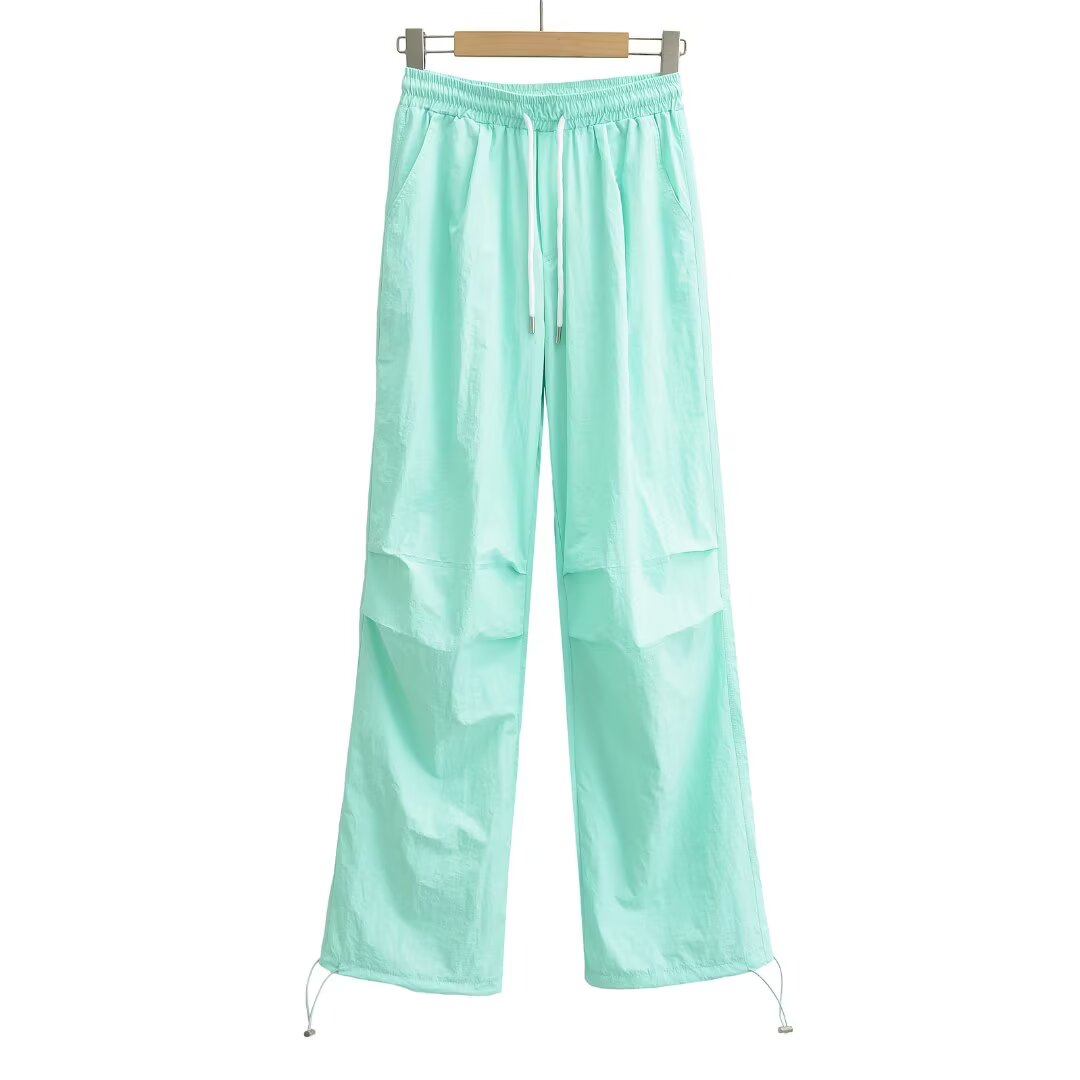 KP0169 Women's 2025 New Fashion Tooling Wide-leg Pants