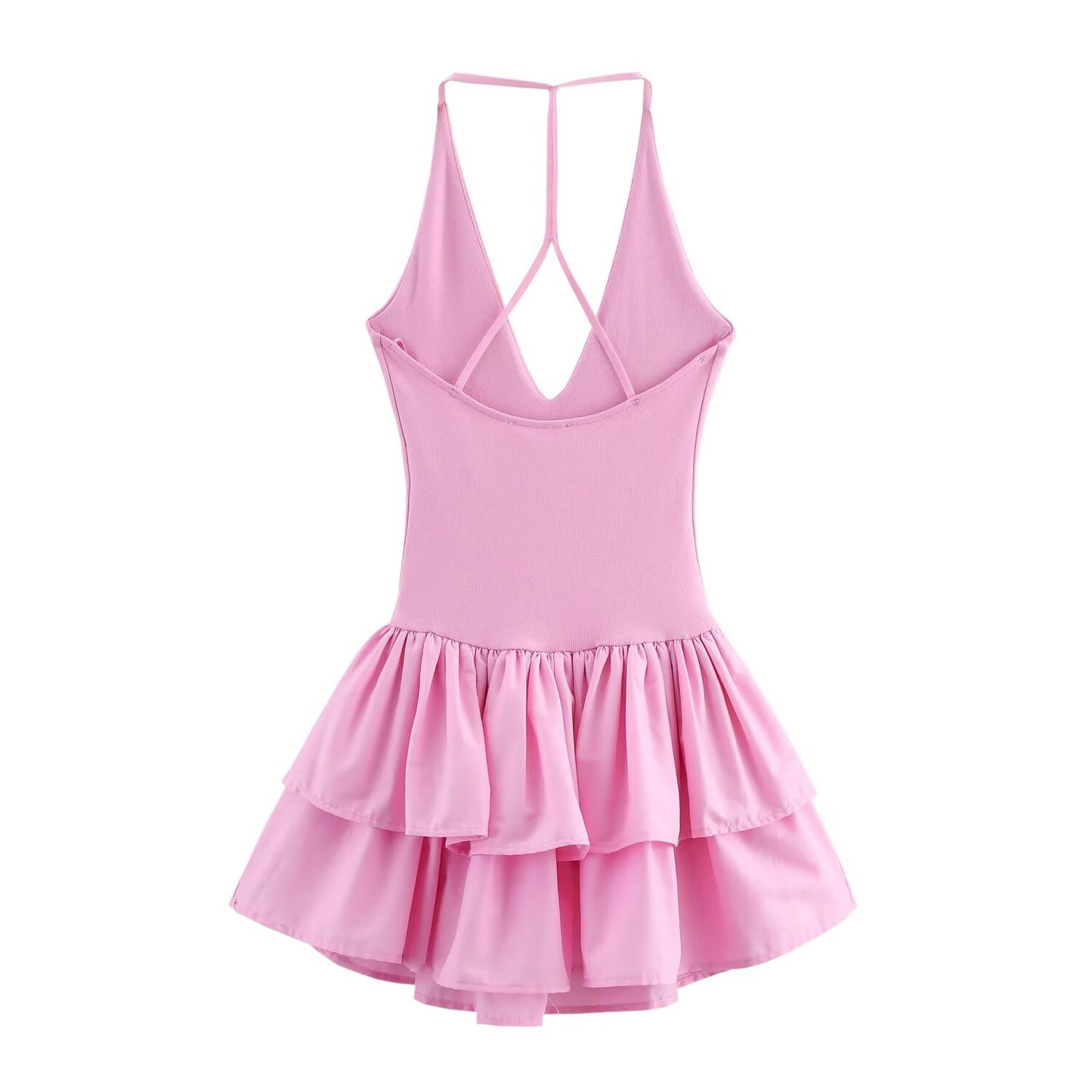 KP0017 Women's new chic Fashion Mini Dress Vintage Backless Thin Straps Female Dresses robe Vestidos