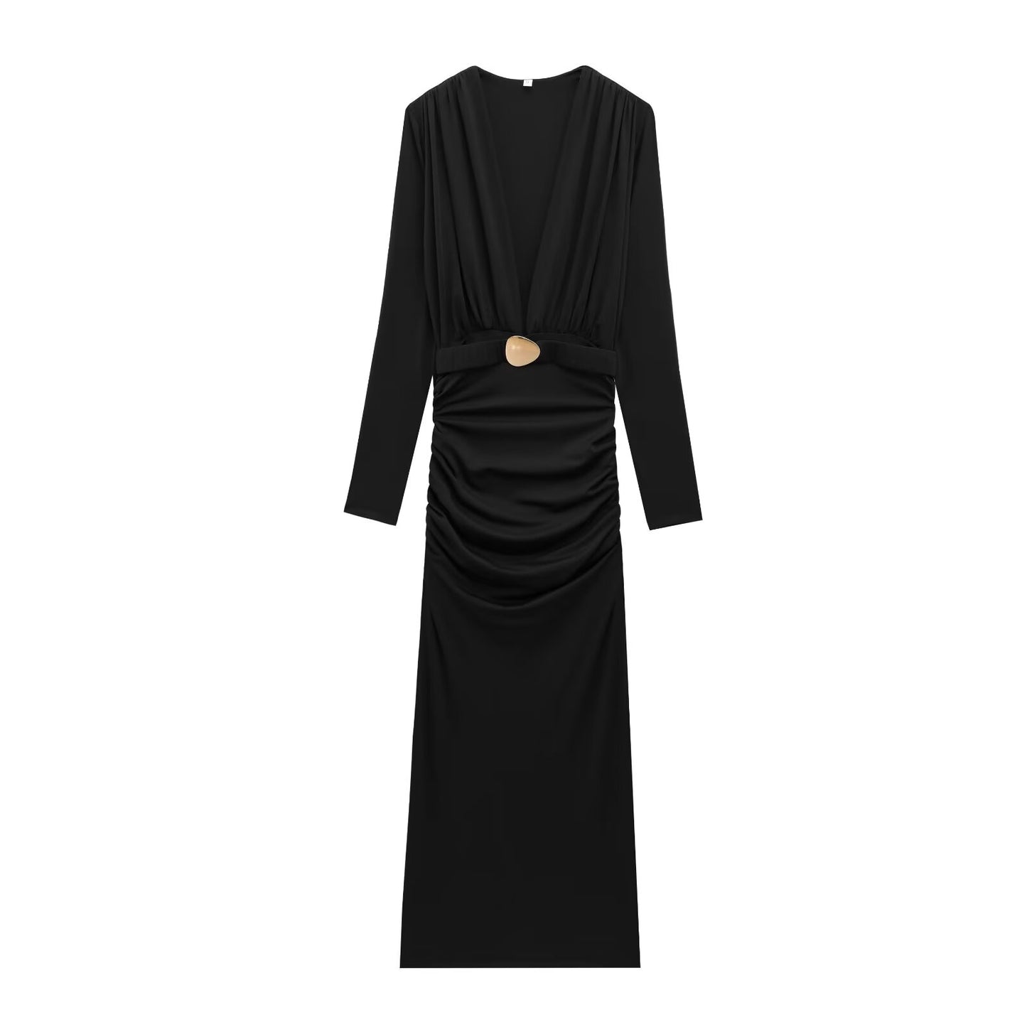 KP0081 Women 2025 New Fashion Embellished Belt Dress