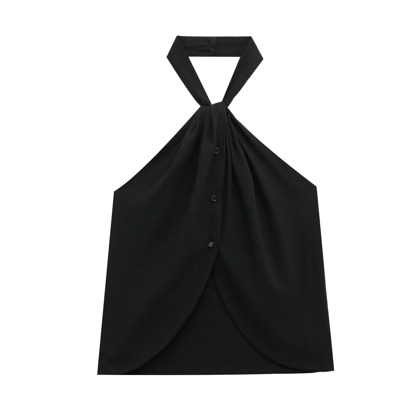 KP0092 Women 2025 New Fashion Linen Halter Twist Vest Camisole