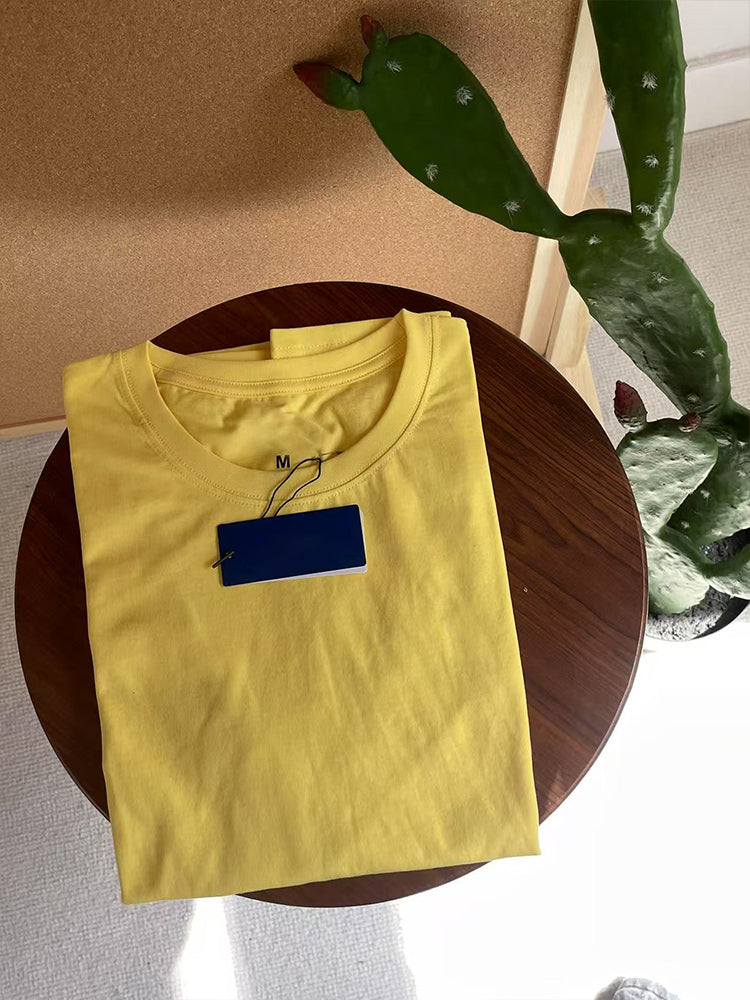 Men and women with the same new fashion and leisure Joker cotton O-neck short sleeve T-shirt