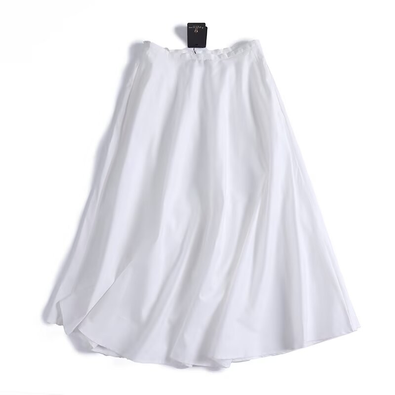 KP0095 Women 2025 New Fashion All-match Commuter Style Wide-hem Midi Skirt