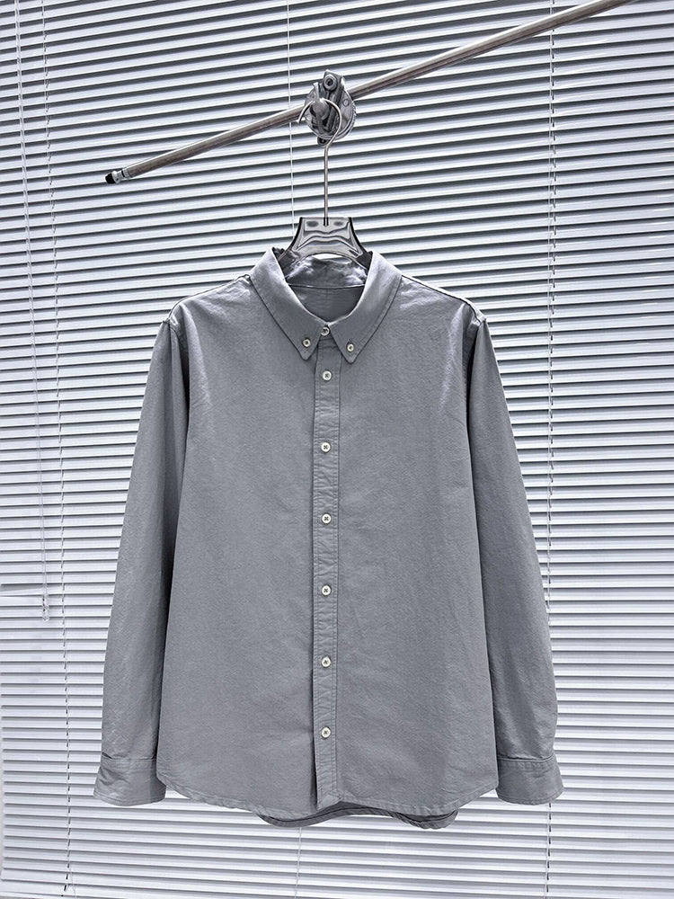 Men and Women with The Same Fashion and Leisure Joker High-end Pure Cotton Oxford Spinning Men and Women with The Same Old Money Loose Shirt Long Sleeve Shirt.