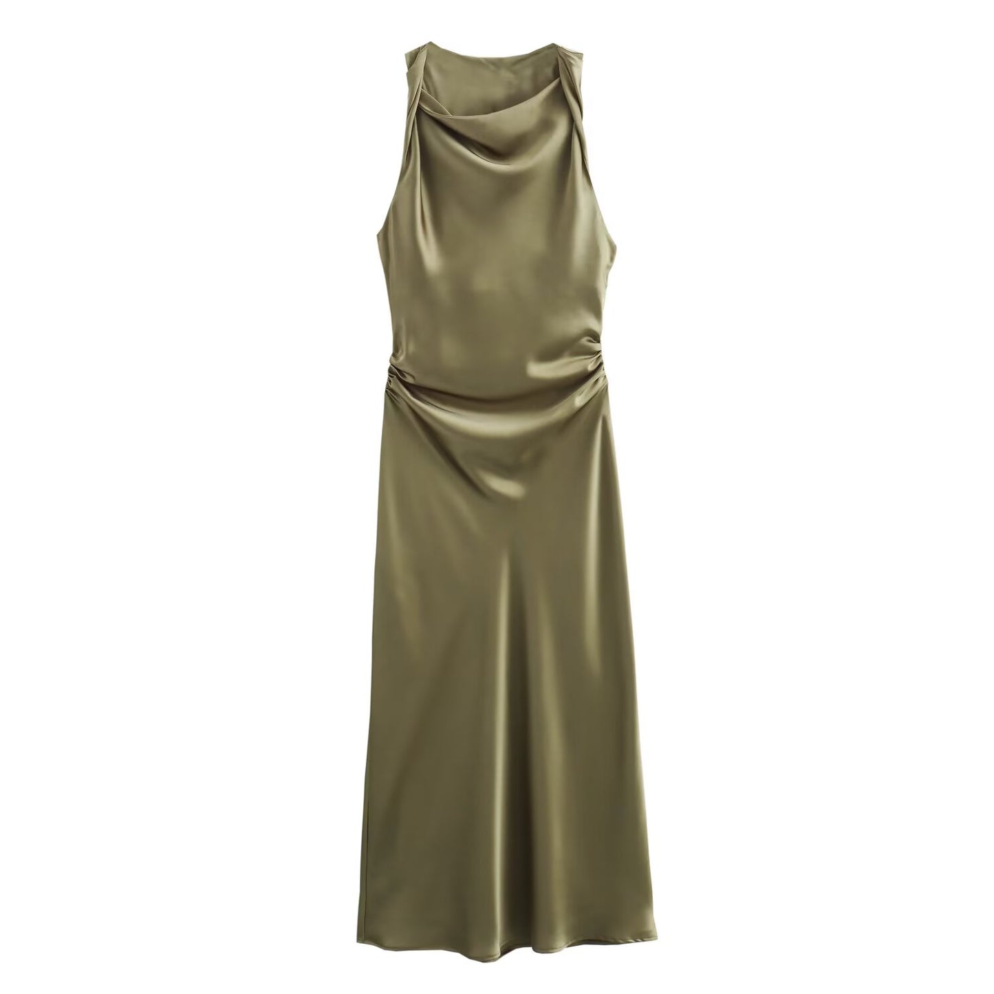 KP0039 Women's new chic Fashion Midi Dress Vintage Sleeveless Tie-up Straps Female Dresses Mujer women's
