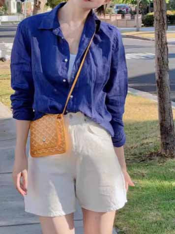 Women's New Fashion Embroidered Linen Long-sleeved Casual Shirt Loose Niche Sunscreen Shirt