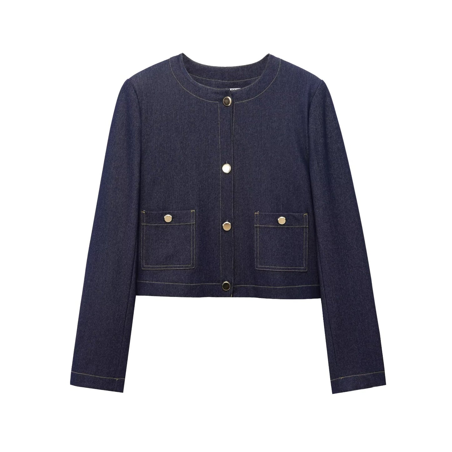 KP0083 Women 2025 New Fashion Contrast stitching short jacket