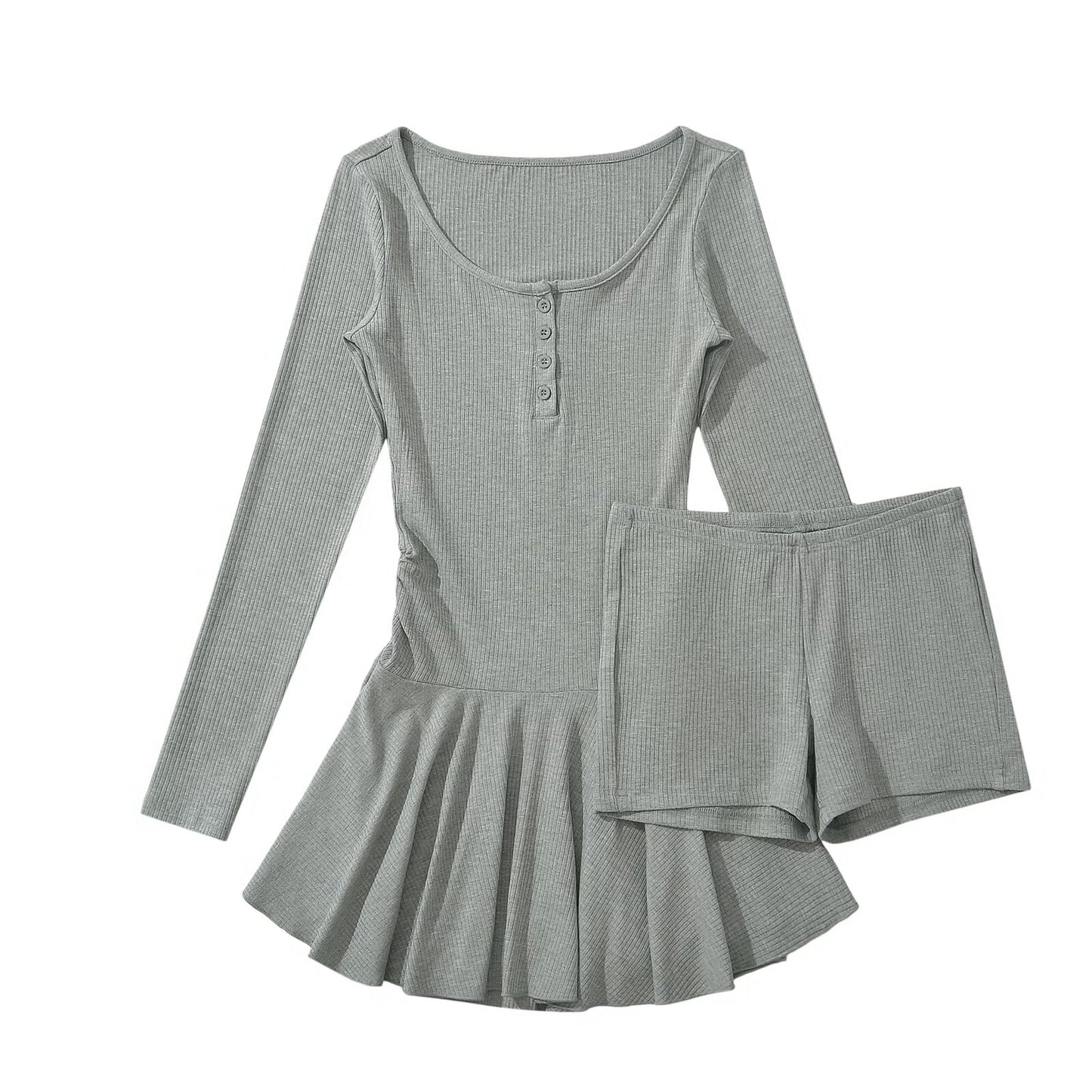 KP0187 Women's 2025 New Fashion Long-sleeved Two-piece Dress
