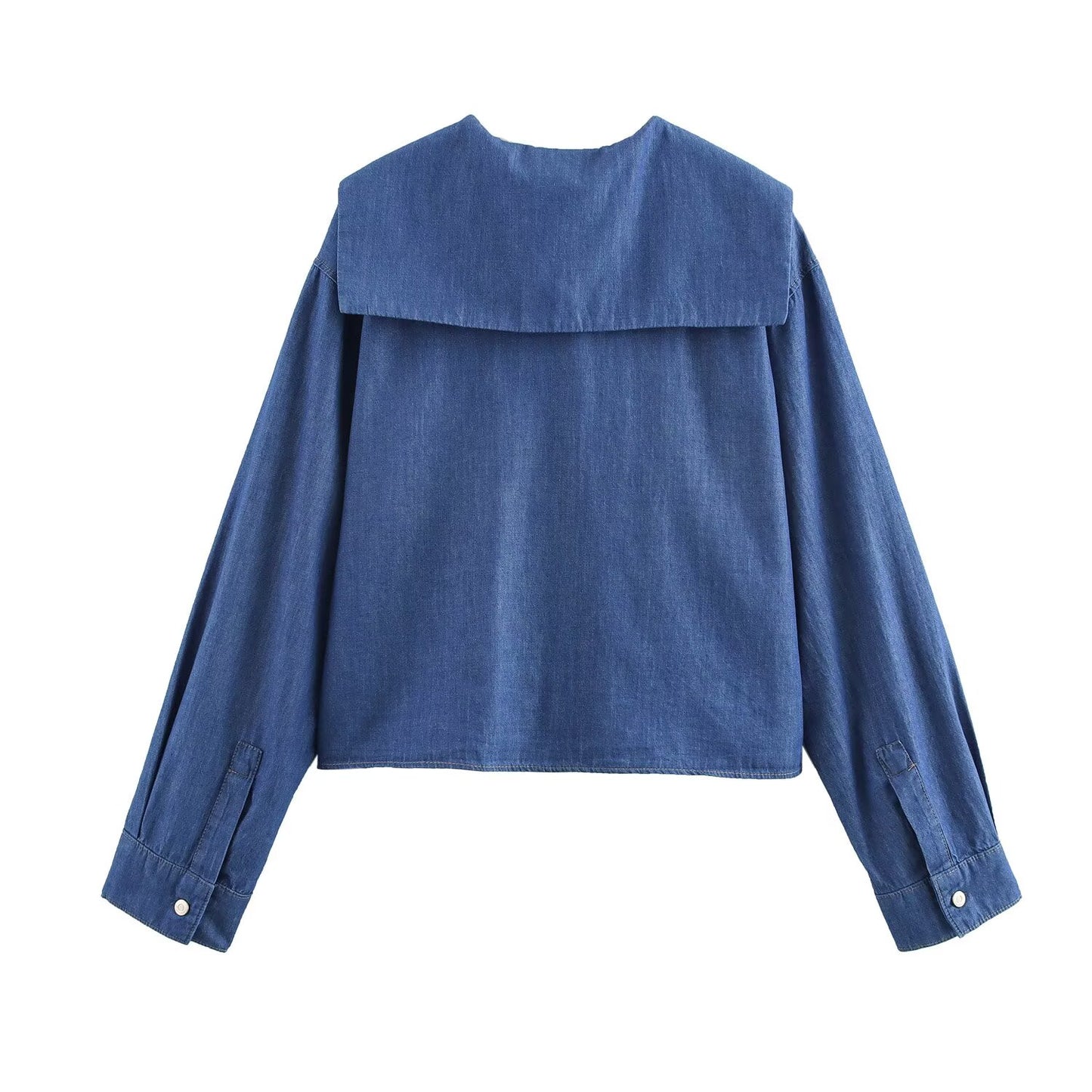 KP0079 Women 2025 New Fashion Denim Lapel Shirt