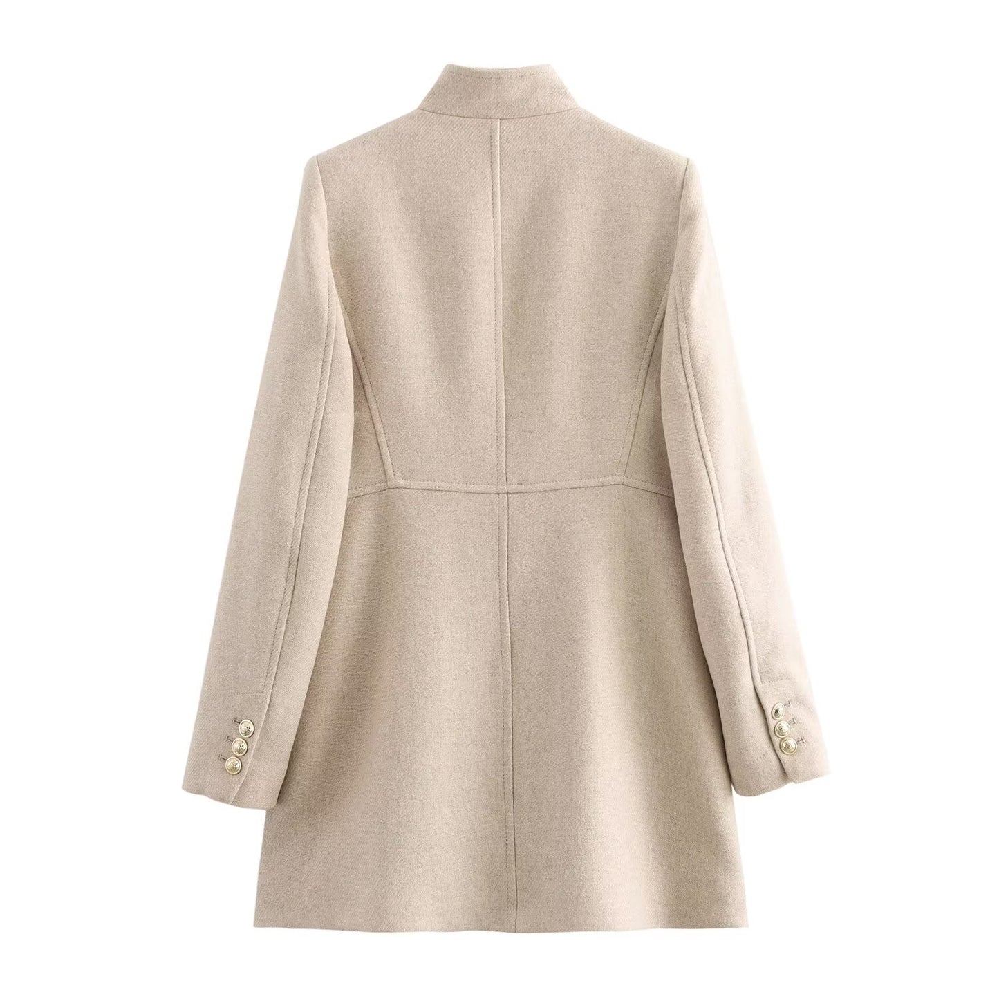 KP0026 Women's new chic Fashion Woolen Jacket Coat Vintage Long Sleeve Button-up Female Outerwear Chic Tops women's