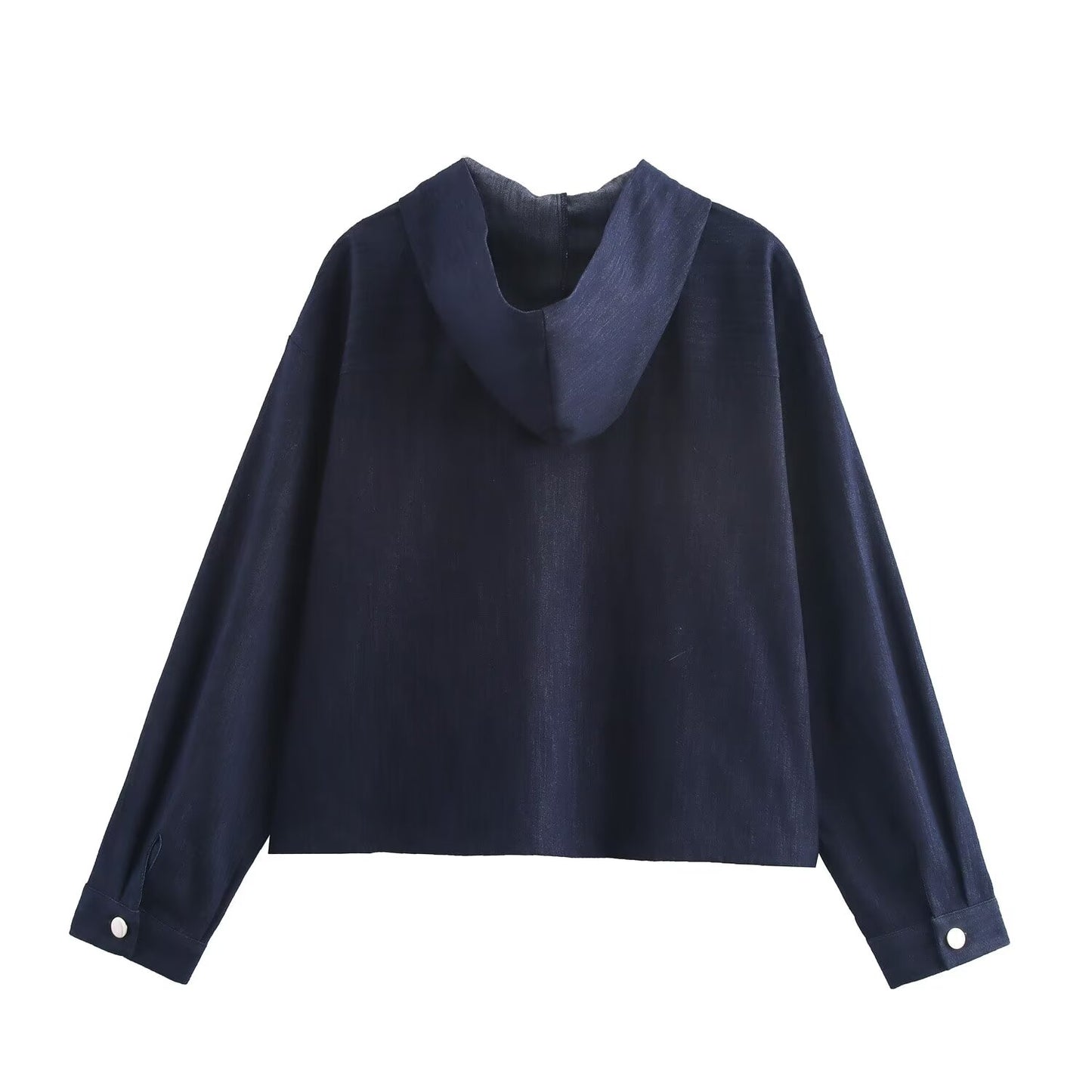 KP0062 Women 2025 New Fashion Hooded Denim Top Chic Tops