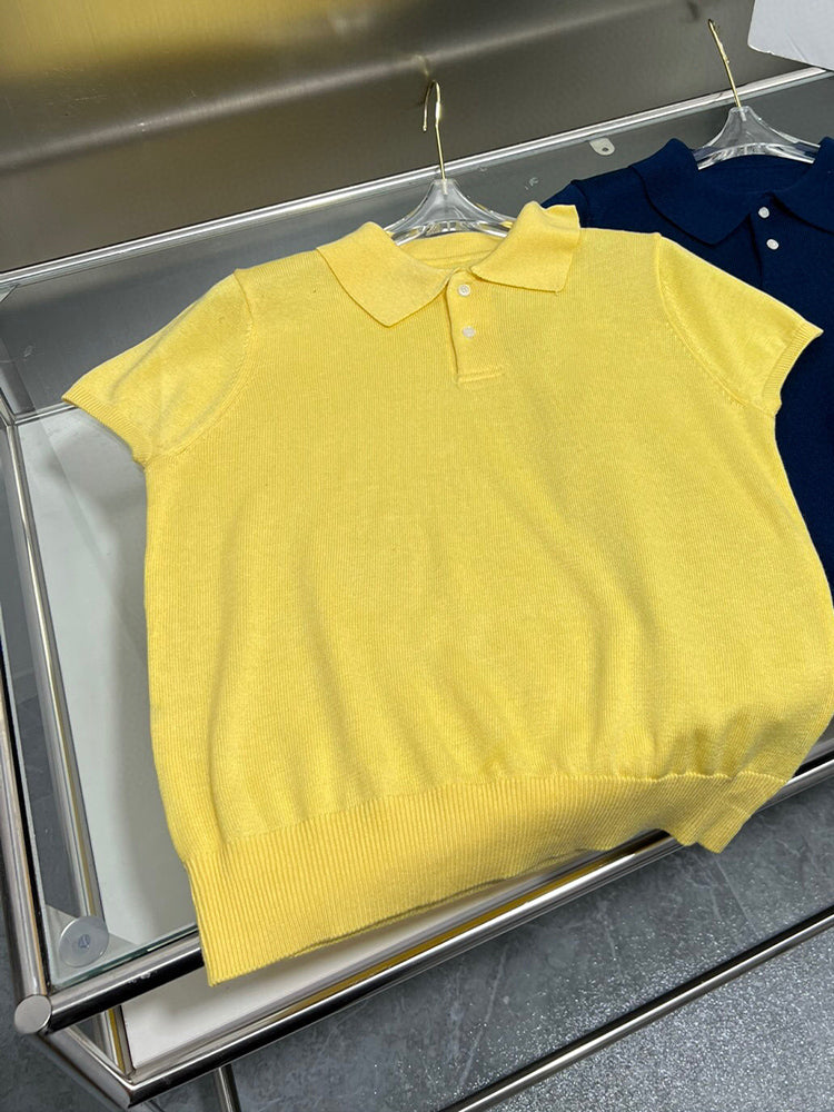 Women's New Fashion Casual Joker Comfortable Breathable Knitted Wool Commuter Short Sleeve Women's Short Sleeve T-shirt