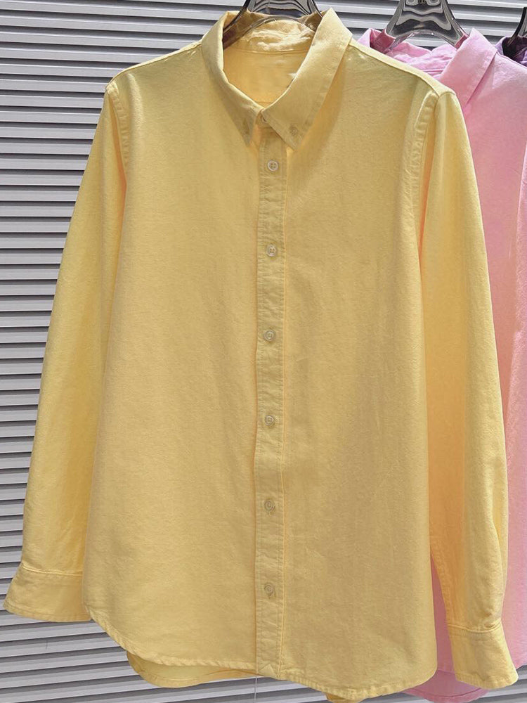 Men and Women with The Same Fashion and Leisure Joker High-end Pure Cotton Oxford Spinning Men and Women with The Same Old Money Loose Shirt Long Sleeve Shirt.