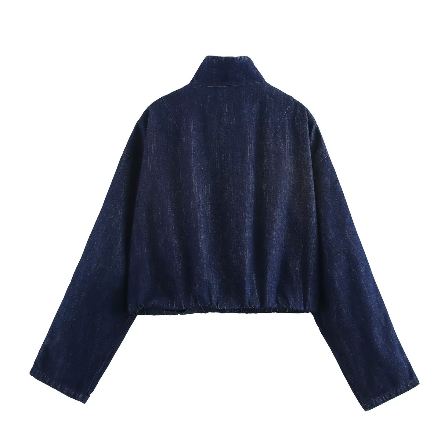 KP0087 Women 2025 New Fashion Spliced Striped Denim Jacket