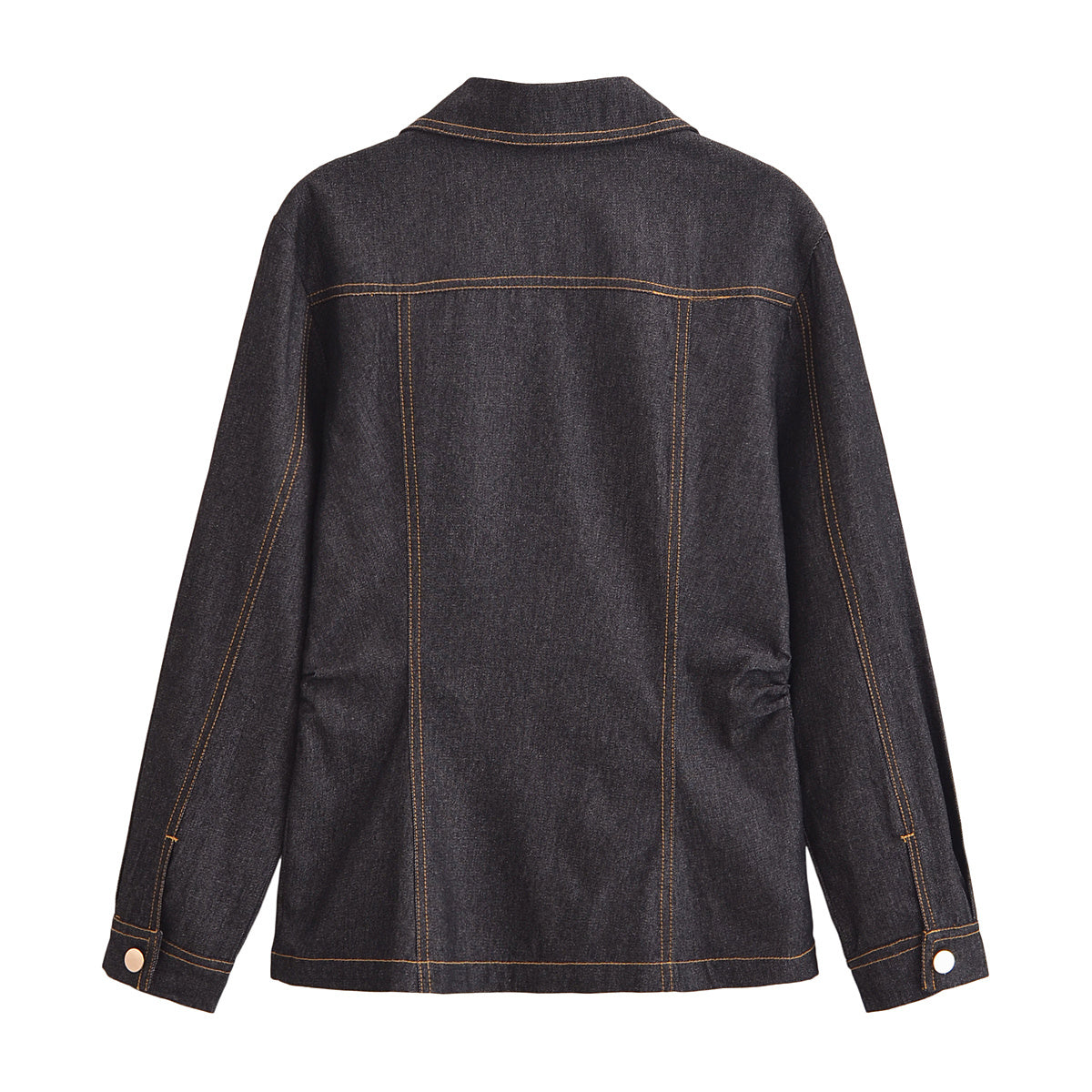 KP0069 Women 2025 New Fashion Black Denim Slim Shirt