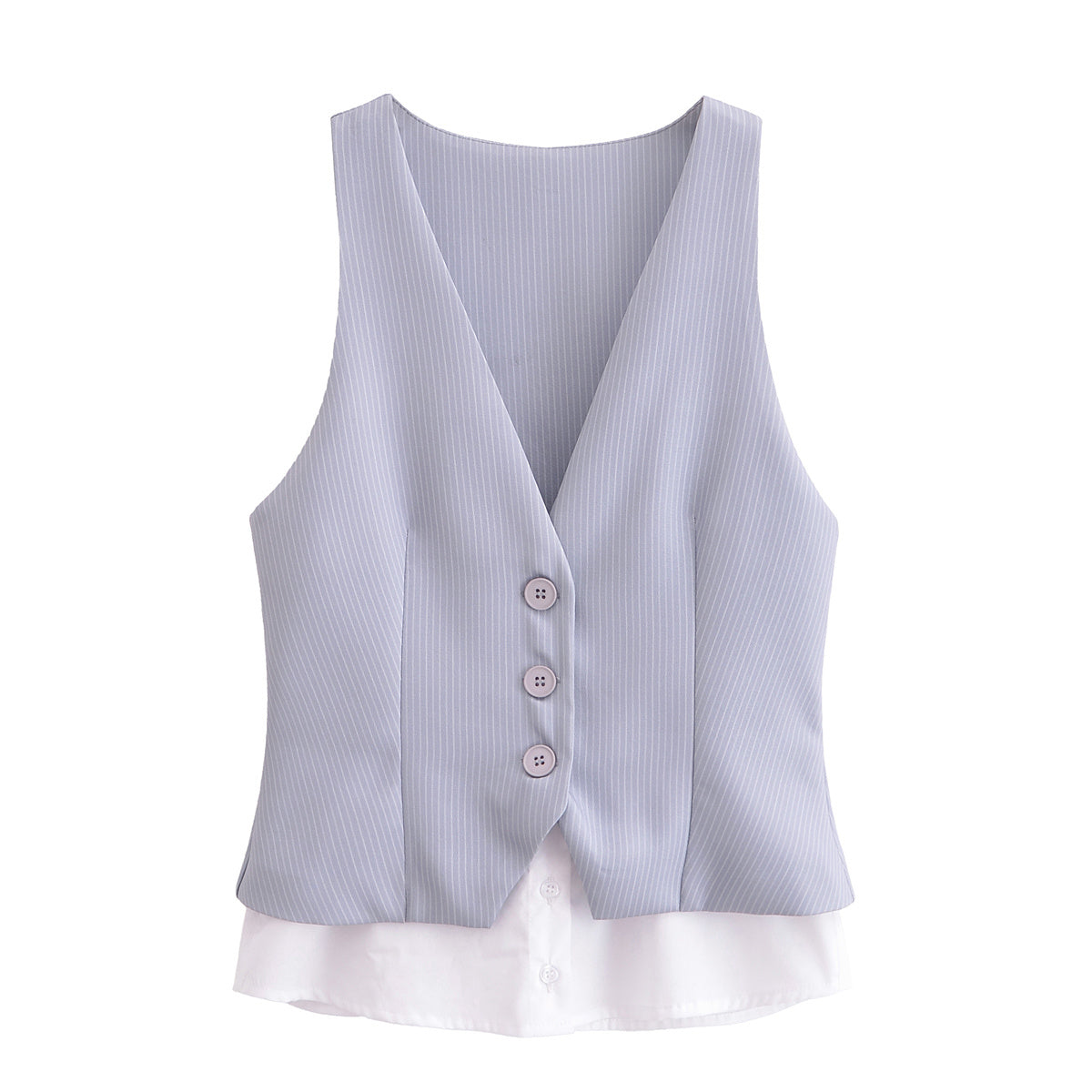 KP0074 Women 2025 New Fashion Striped Splicing Top