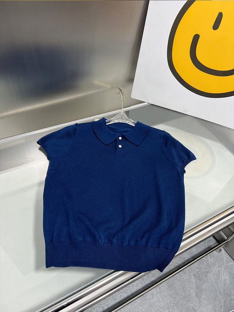 Women's New Fashion Casual Joker Comfortable Breathable Knitted Wool Commuter Short Sleeve Women's Short Sleeve T-shirt