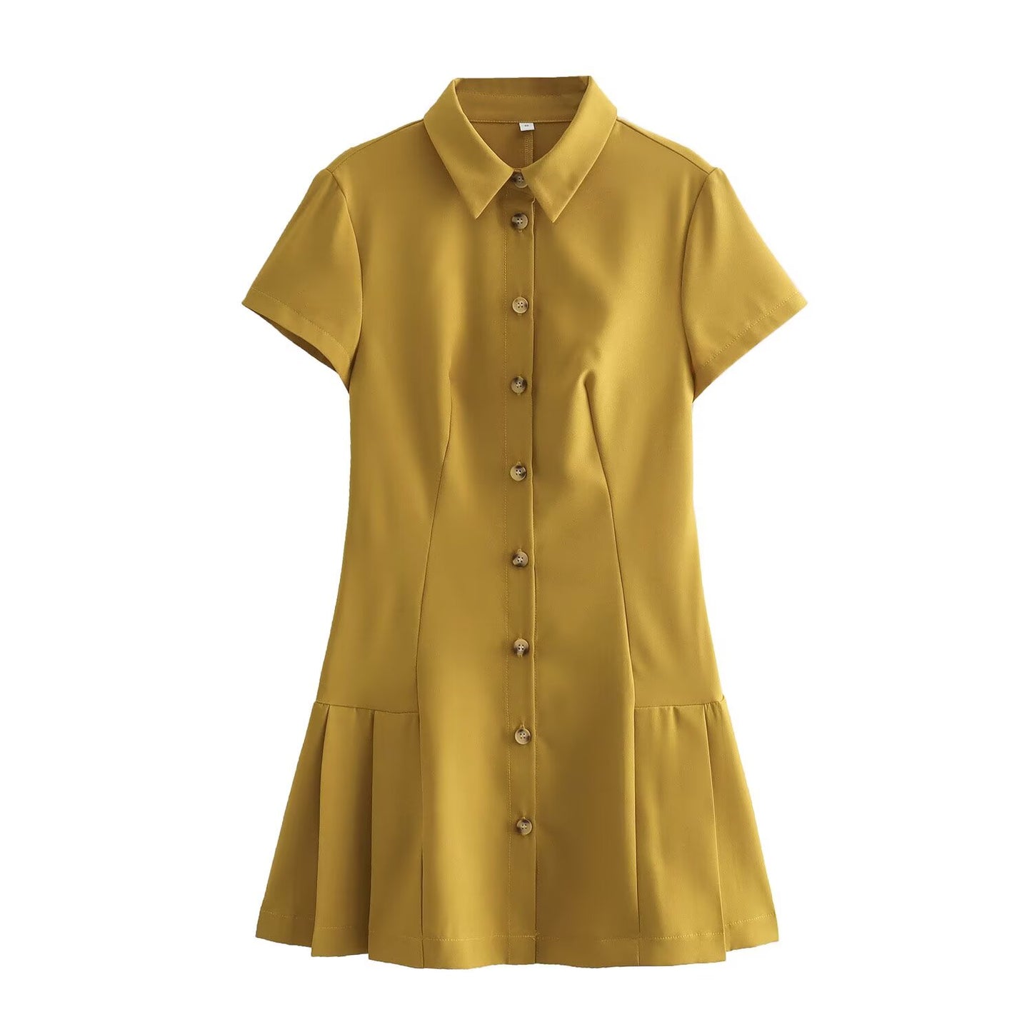 KP0082 Women 2025 New Fashion Shirt Style Mini Dress