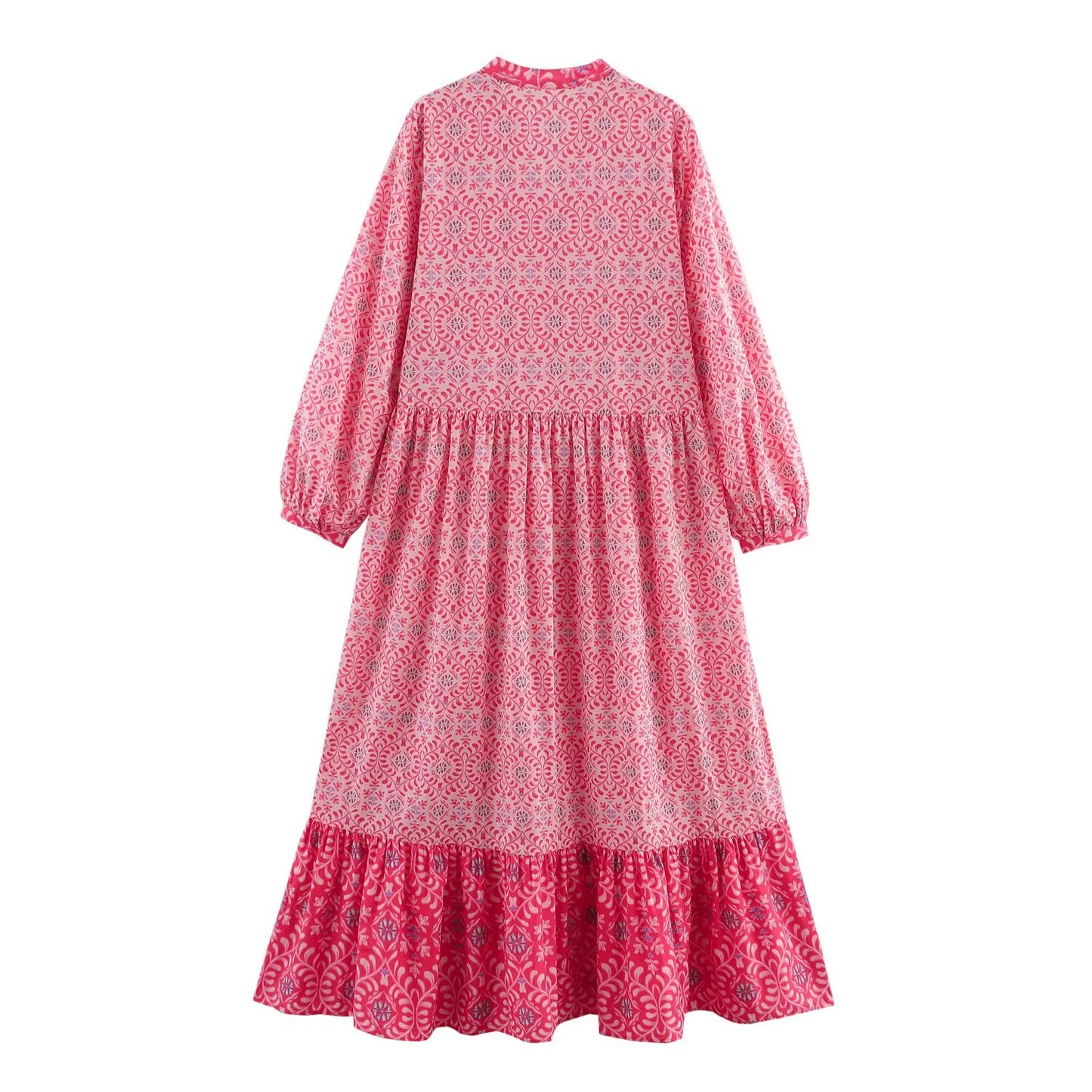 KP0123 Women 2025 New Fashion Printed Midi Dress