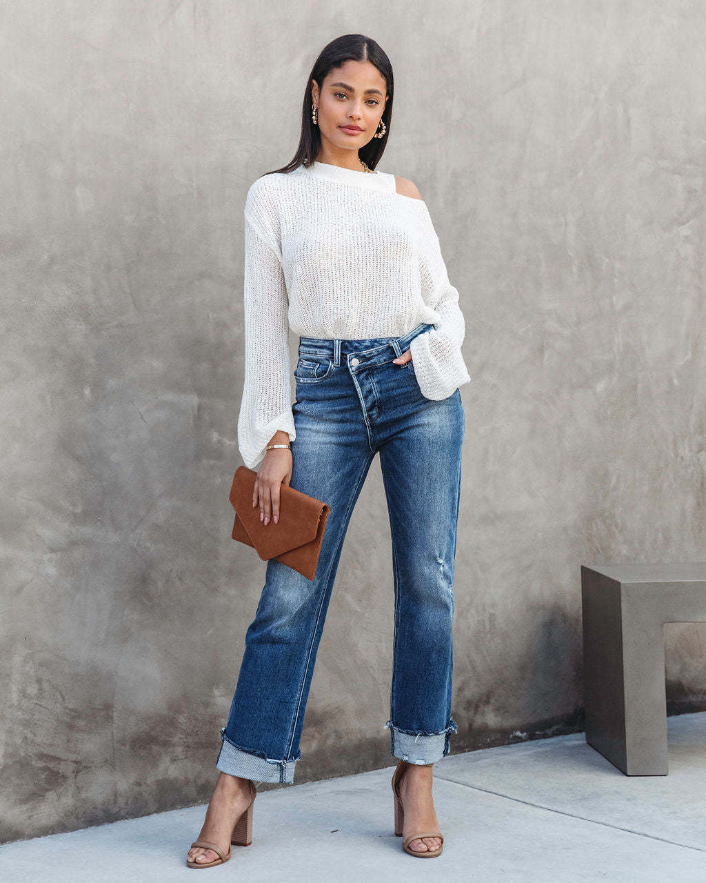 Women's New Fashion Joker Urban Leisure Washed Women's Straight Denim Trousers