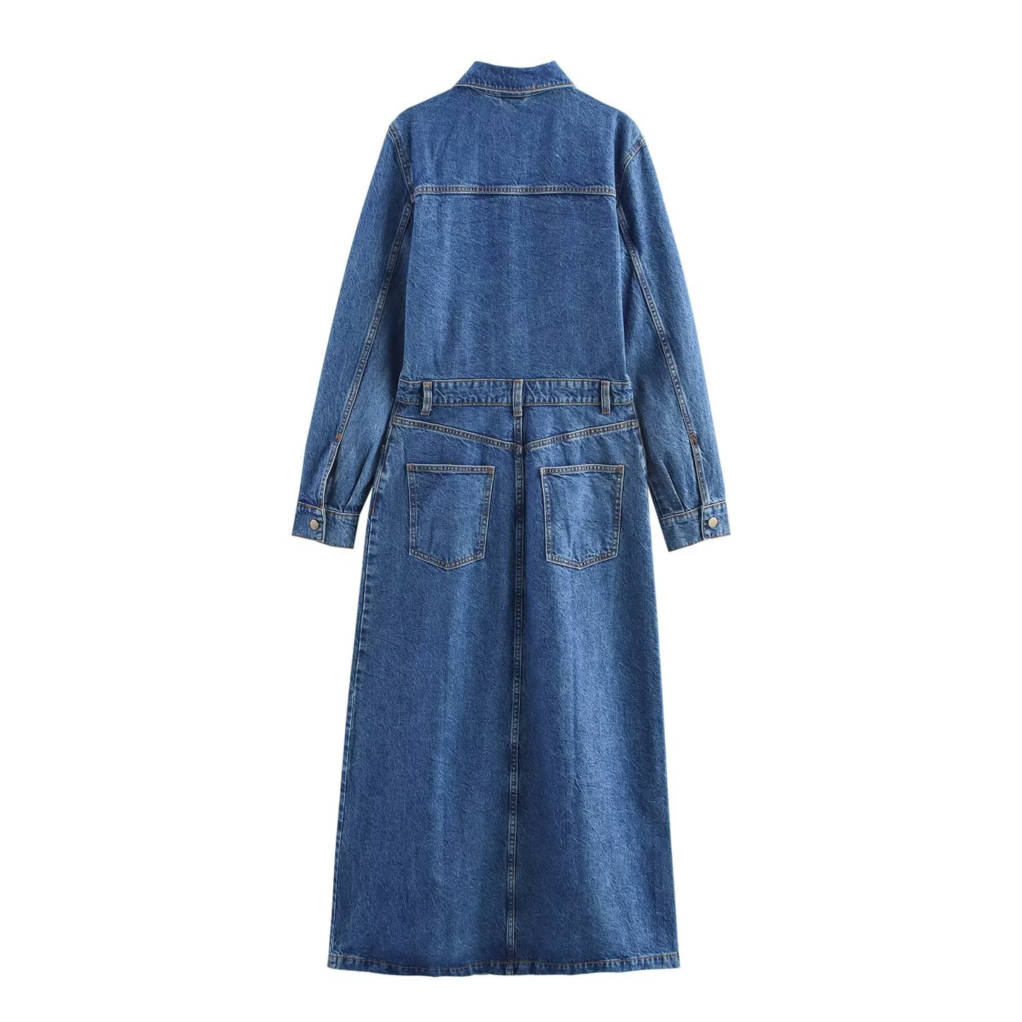 KP0110 Women 2025 New Fashion Denim Midi Dress