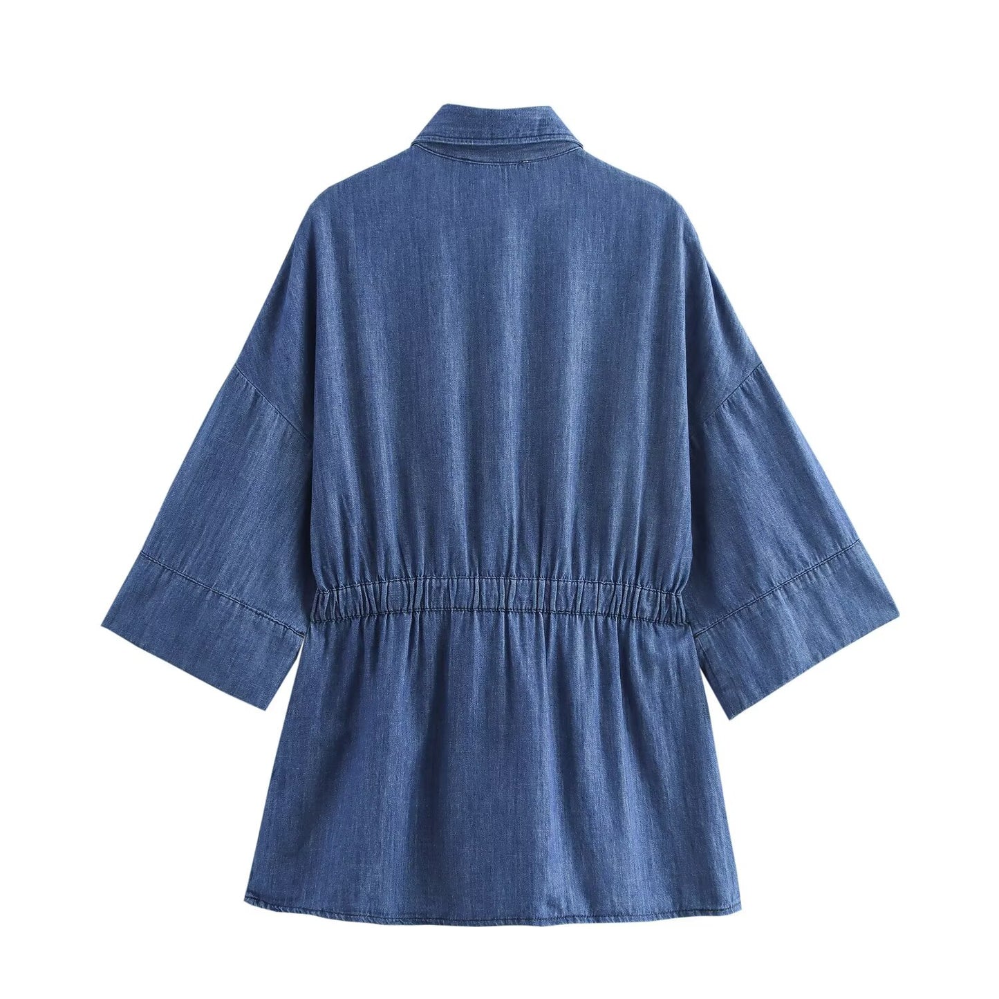 KP0012 Women's new chic Fashion Joker casual denim blouses retro short sleeve button blouses Blusas chic tops women's