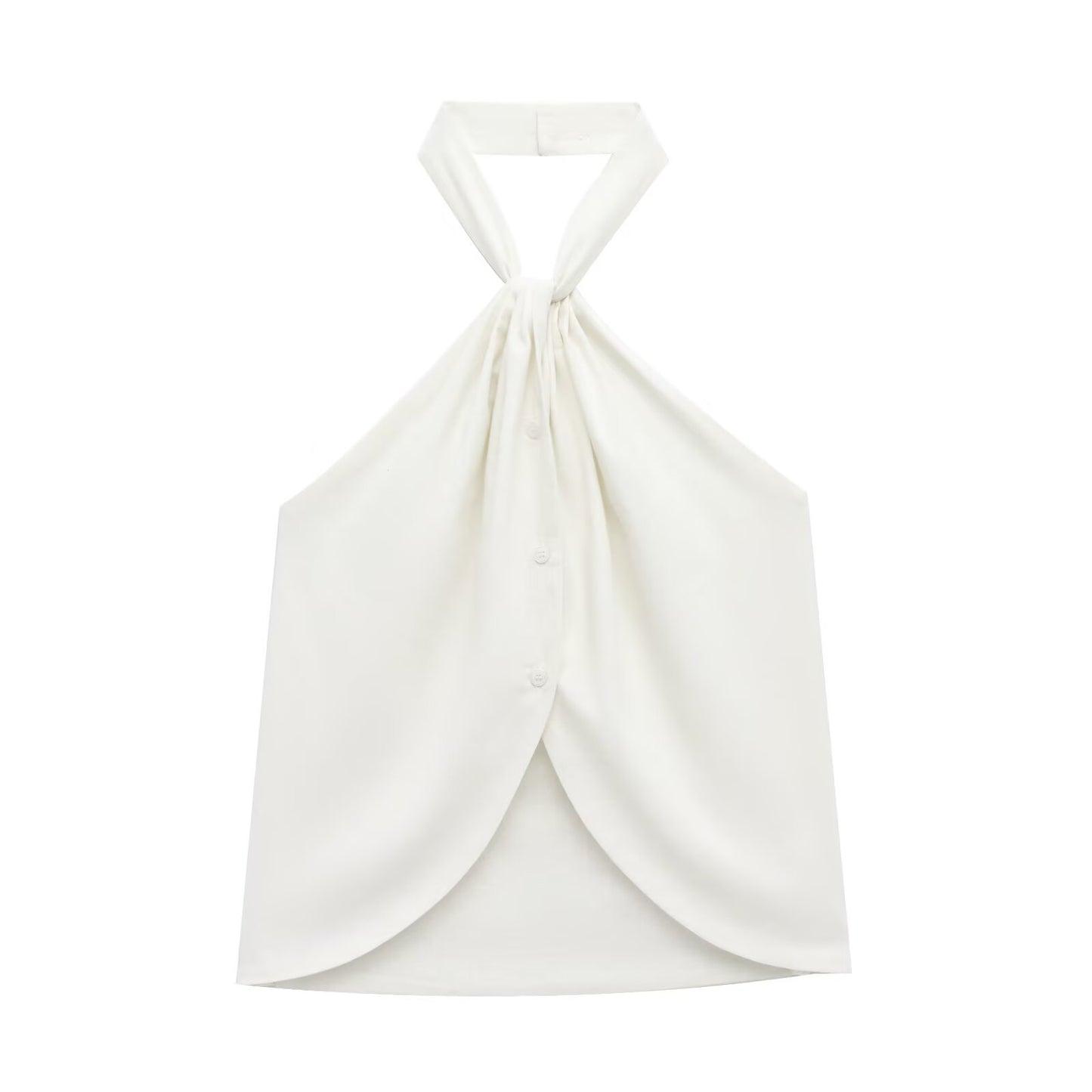 KP0091 Women 2025 New Fashion Linen Halter Twist Vest Camisole