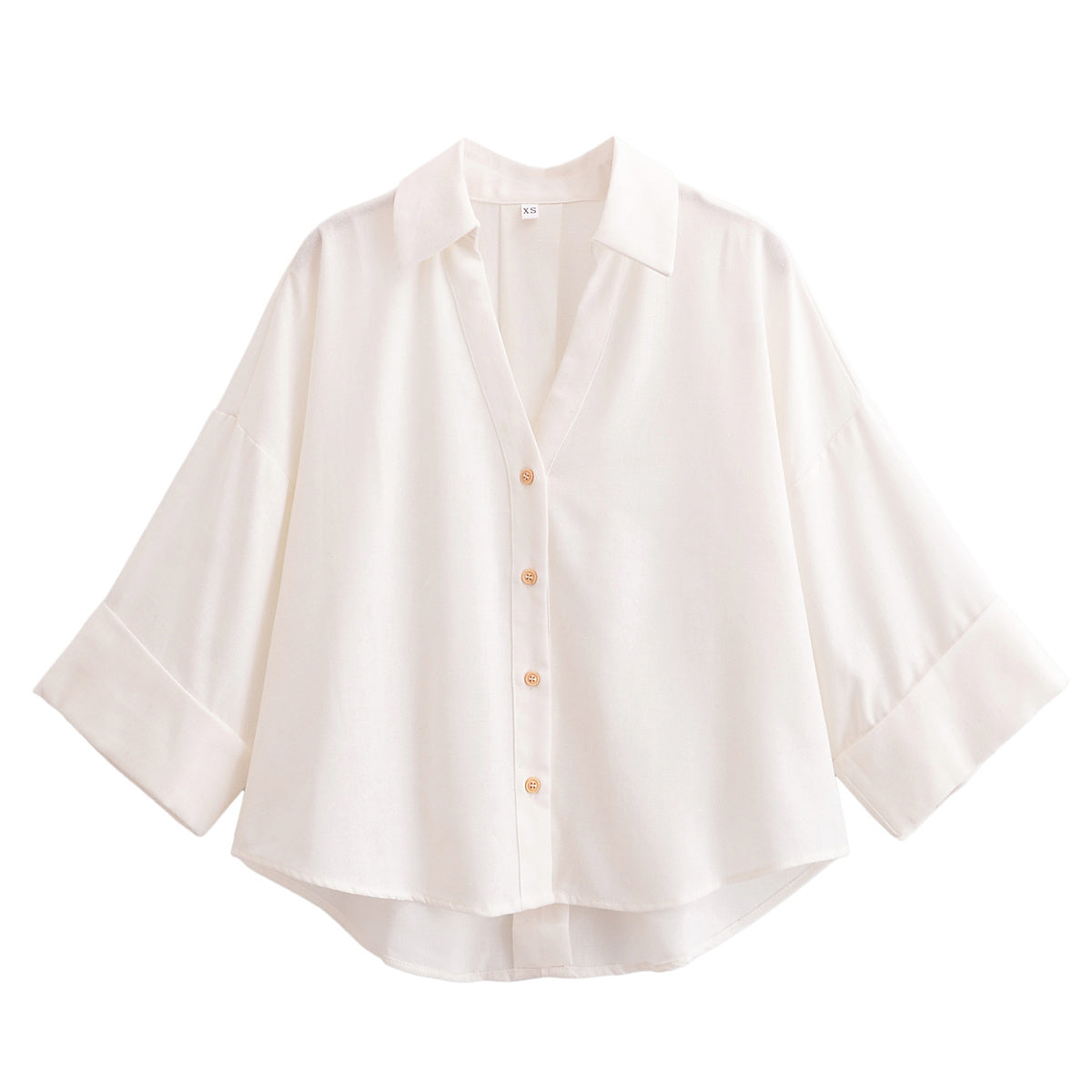 KP0067 Women 2025 New Fashion Linen Half Sleeve Shirt
