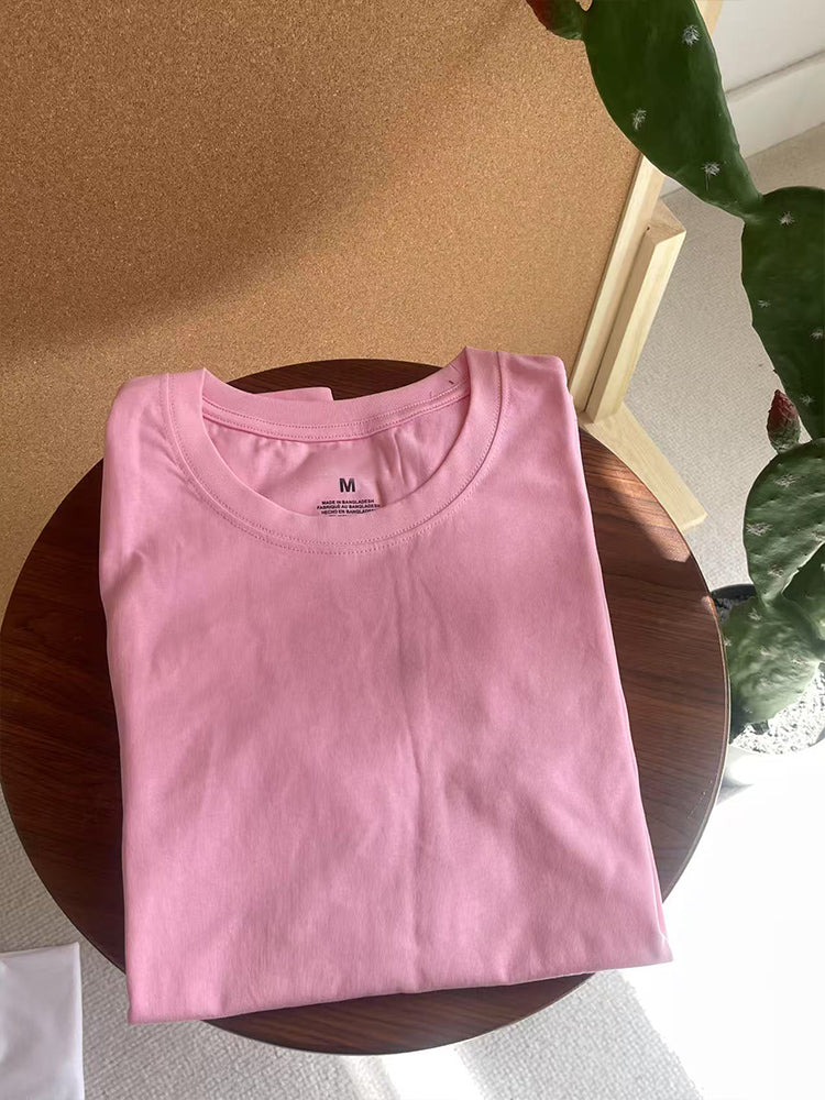 Men and women with the same new fashion and leisure Joker cotton O-neck short sleeve T-shirt