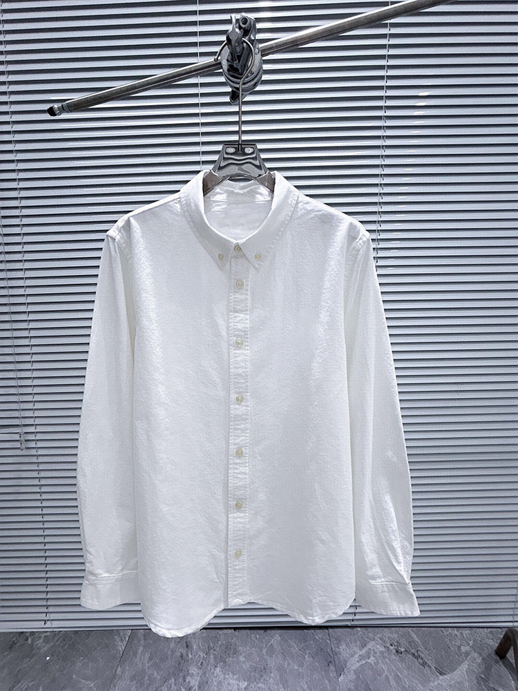 Men and Women with The Same Fashion and Leisure Joker High-end Pure Cotton Oxford Spinning Men and Women with The Same Old Money Loose Shirt Long Sleeve Shirt.
