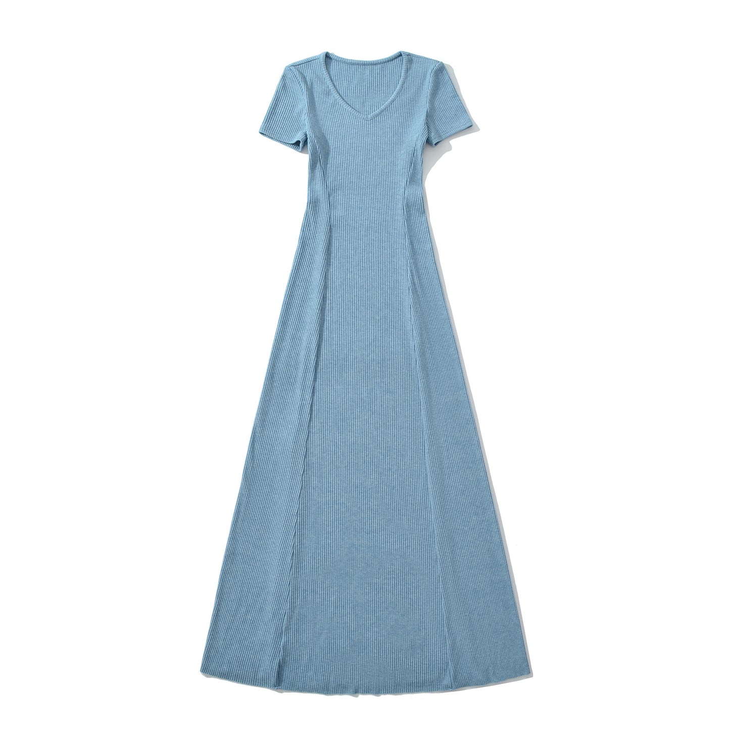 KP0210 Women's 2025 New Fashion Collar Short Sleeve Long Dress