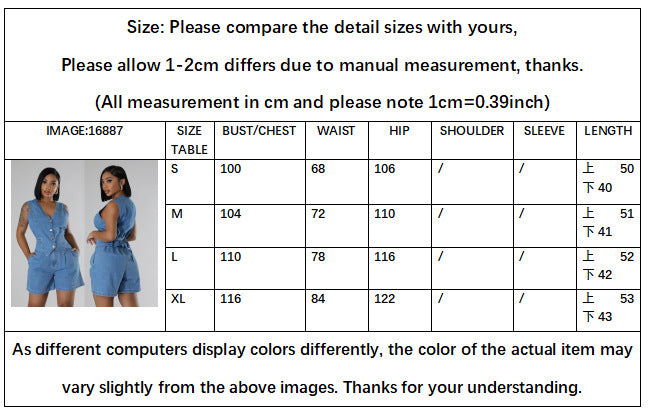 Women's New Fashion Casual Joker Sleeveless Denim Vest+high Waist Denim Shorts Suit