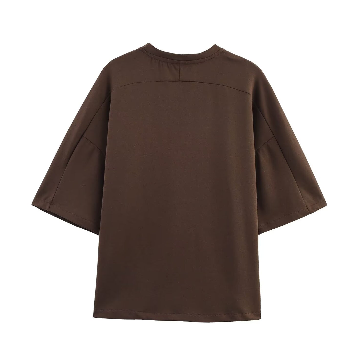 KP0219 Women's 2025 New Fashion Short Sleeve Double-Sided Sweatshirt