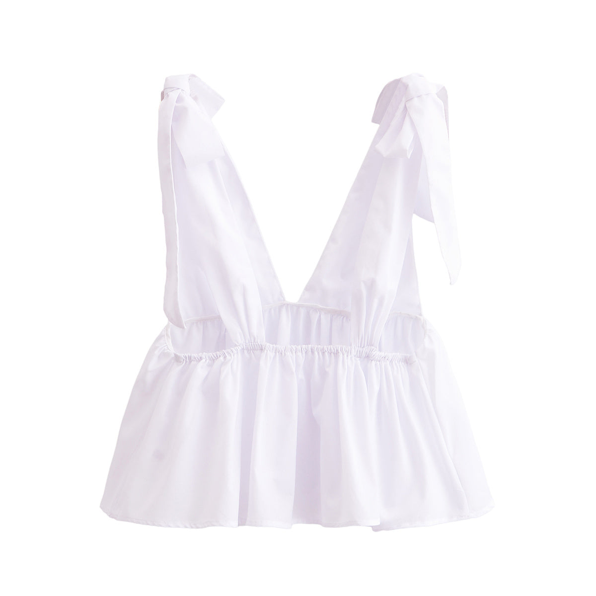 KP0063 Women 2025 New Fashion Bow Poplin Top