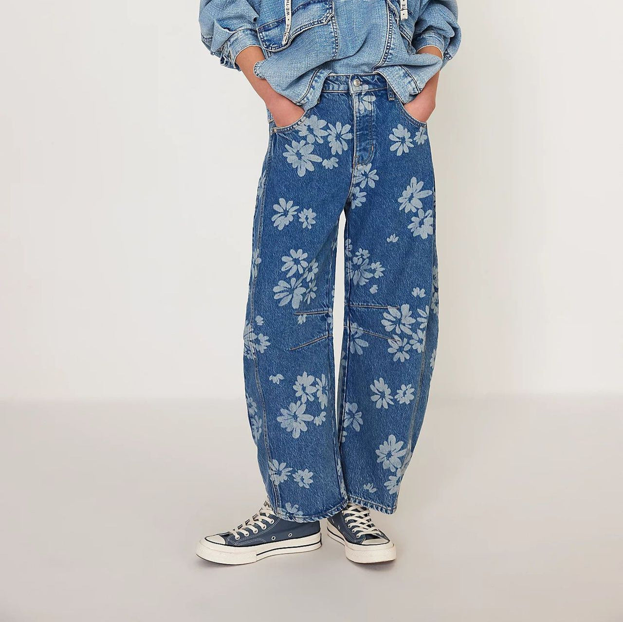 Women's New Fashion Joker Casual Loose Waist Tube Ladies Jeans