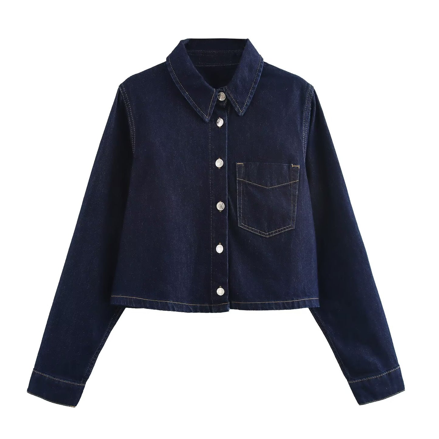 KP0060 Women 2025 New Fashion Tie-strap Denim Shirt Zipper denim shirt Loose Fitting Vintage Long Sleeve Female Chic