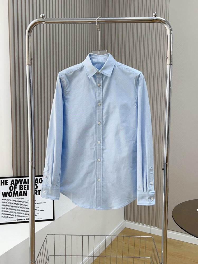 Women's New Fashion Casual Joker Loose Version Multi-color Stripes and Solid Color Long-sleeved Blouse