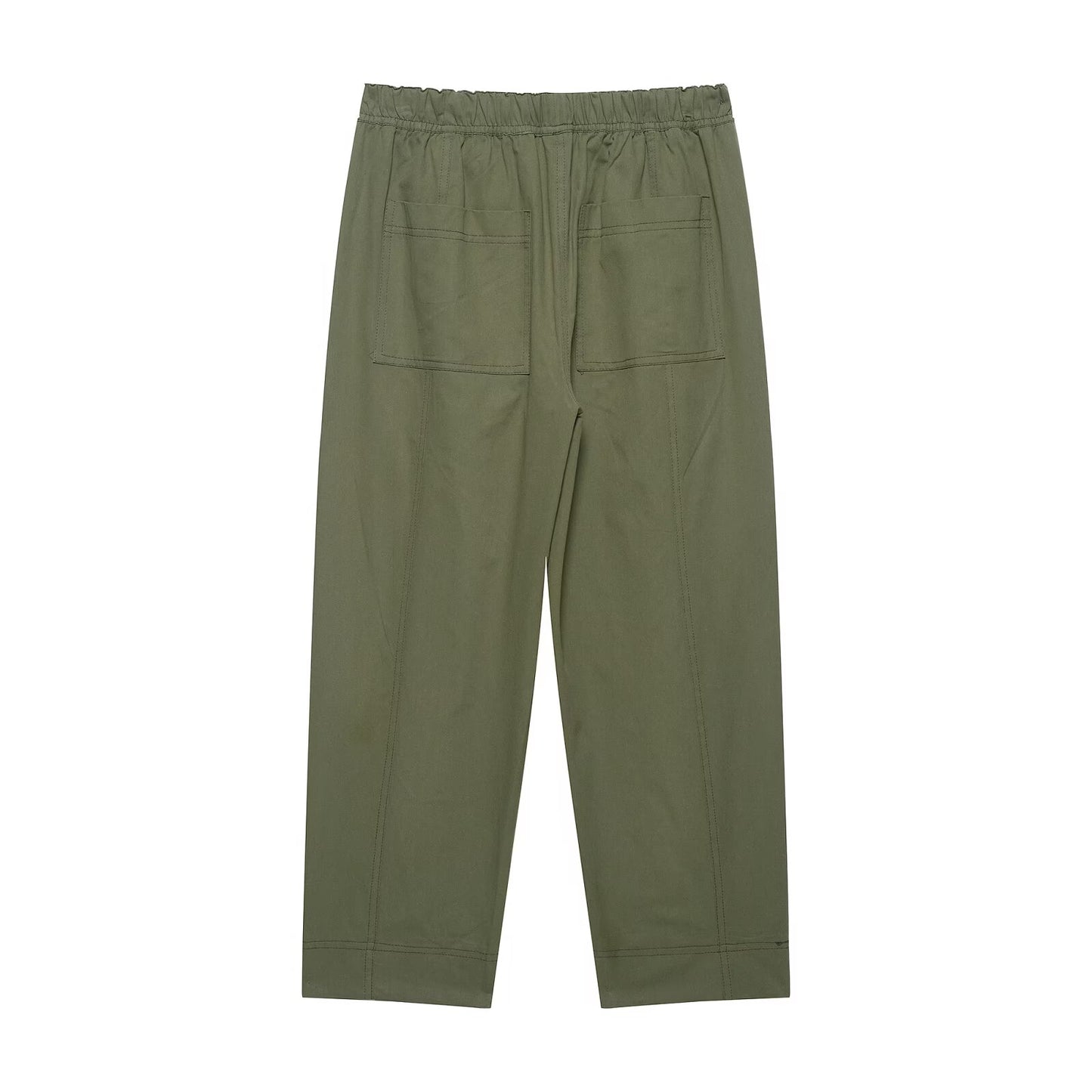 KP0139 Women 2025 New Fashion Elastic Waist Cotton Pants
